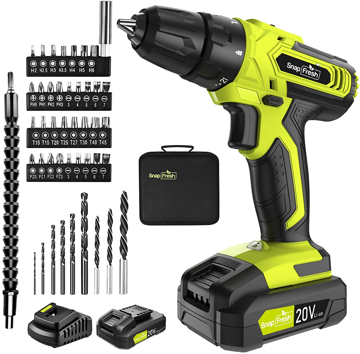 Green Cordless Drill and bits set